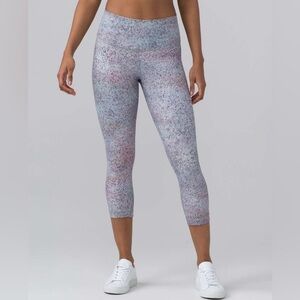 Lululemon Summer Haze Multi Wunder Under Crop Hi-Rise Leggings Size 2 US $88